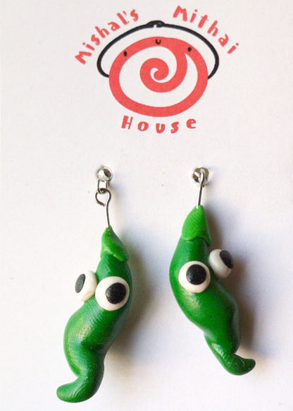 Green Chili Dangle Earrings